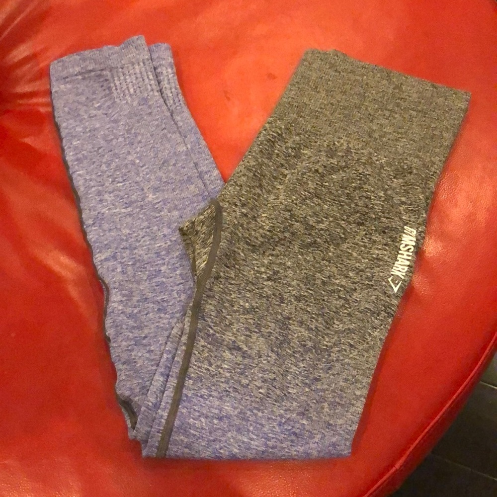 Grey and purple workout leggings